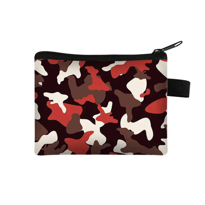 Nieuwe Kinderen Eenvoudige Nul Portemonnee Camouflage Patroon Draagbare Card Bag Coin Sleutel Opbergtas Te Passen Portemonnee Mini tas