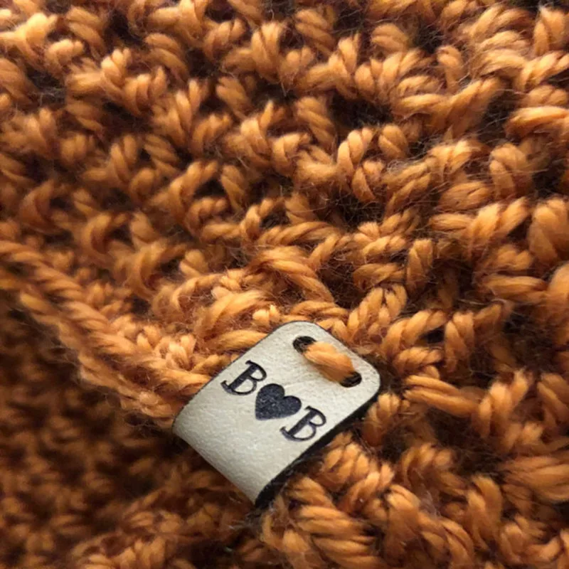 Etiquetas feitas à mão 40 pces para knittting vestuário personalizado costurar-em couro etiquetas de produto com logotipo de marca chapéu cobertor