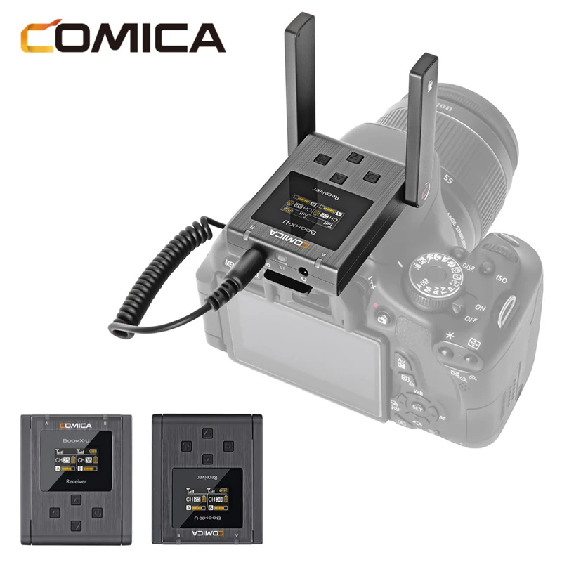 Comica BoomX-U U1 U2 Broadcasting Level Multi-Functional Mini UHF  Wireless Distant Transmition VS Rode Go Lavalier Microphone