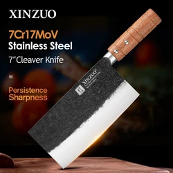 XINZUO Forged Steel Cleaver Knife Slicing Knife Professional Kitchen Chef Cook Slice Knife Accessories