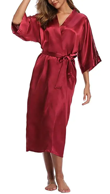 

underwear hollow out sexy women's silk robes luxury female bridesmaid bathrobes kimono ladies dressing gown 2019 satin