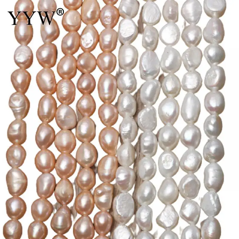 Irregular 8-9mm Cultured Button Freshwater Pearl Beads Natural For Diy Or Handmade Jewerly Sold Per 14.17 Inch Strand