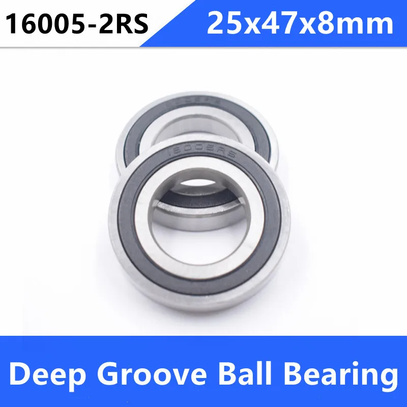 20pcs/lot 16005RS 16005-2RS 16005 2RS RS rubber sealed 25x47x8 mm Deep Groove Ball bearing 25*47*8mm