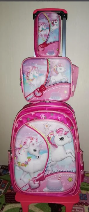 School Rolling backpack bag with wheels School wheeled backpack bag set Children student school Trolley backpack Bag for girls