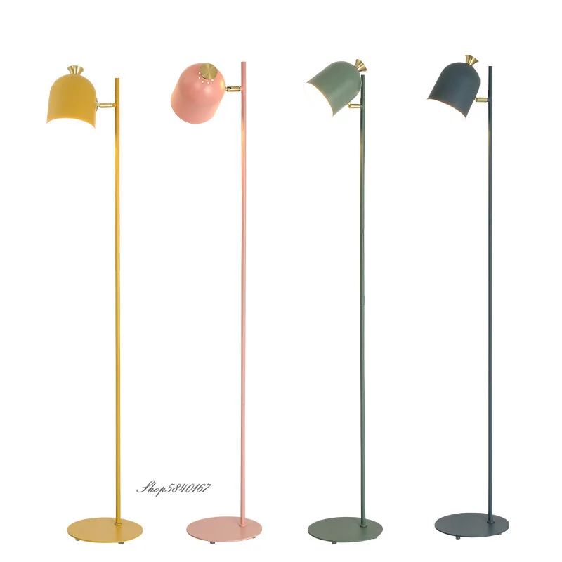 Imagem -06 - Rotatable Led Floor Lamp For Bedroom Macaron Color Modern Simple Metal Light Lâmpada de Assoalho Alta Luzes de Decoração do Quarto