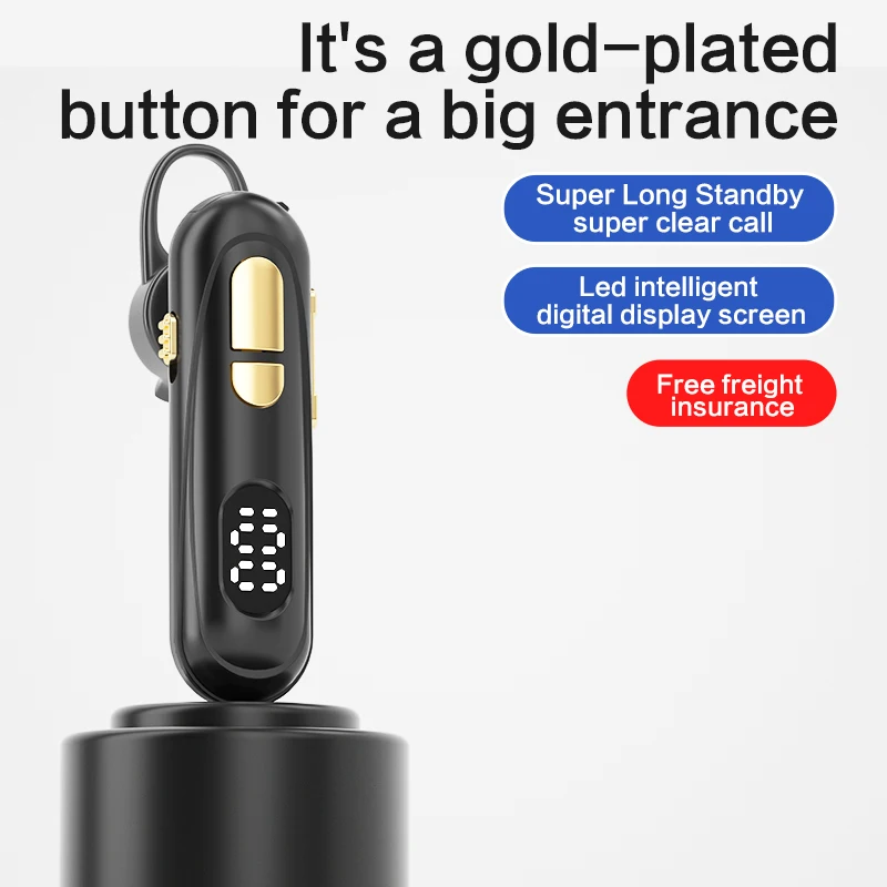 L19ไร้สายบลูทูธ5.1หูฟังดิจิตอลความจุจอแสดงผลพร้อมไมโครโฟนแฮนด์ฟรีชุดหูฟังบลูทูธไร้สายเพลงหูฟัง