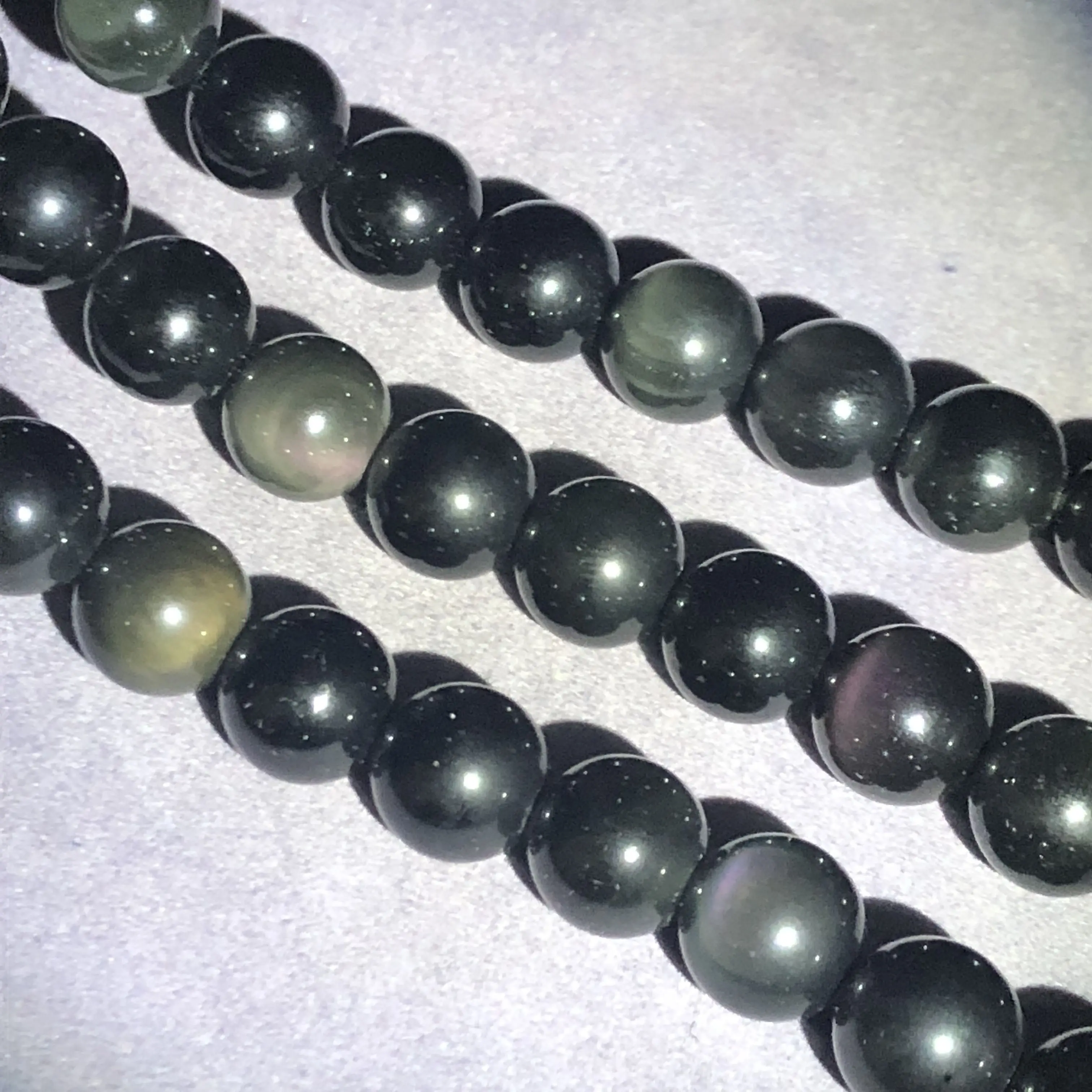 Obsidian Beads 4-16mm Round Black Natural Loose Stone Bead Diy for Necklace