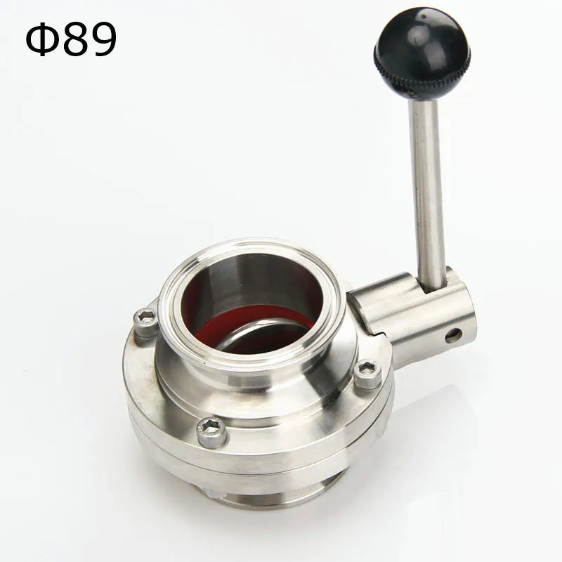 

89mm Sanitary Stainless Steel SS304 Tri Clamp Butterfly Valve Dairy Product Homebrew Beer