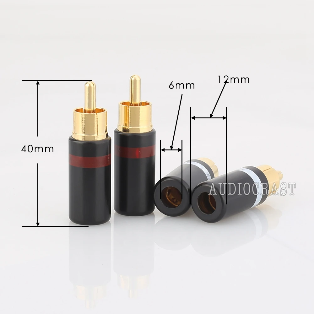 Hifi 4pcs gold plated Rca plug audio AMP interconnect rca plug Socket connector