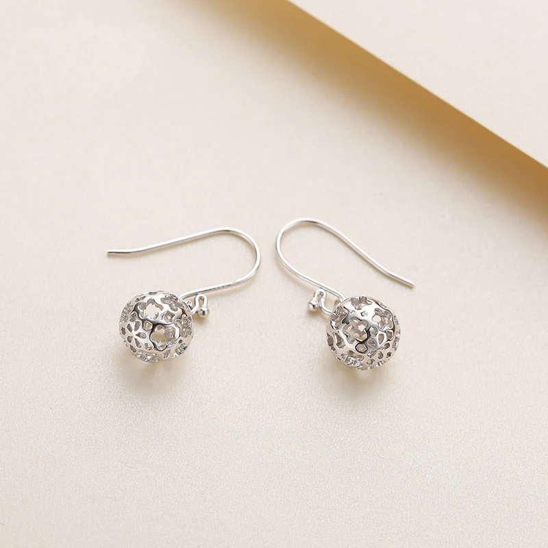 SA SILVERAG Birthday Gift Female Earrings Butterfly Sterling for Women Twin Flower Hollow S925 Sterling Silver Eardrop Female