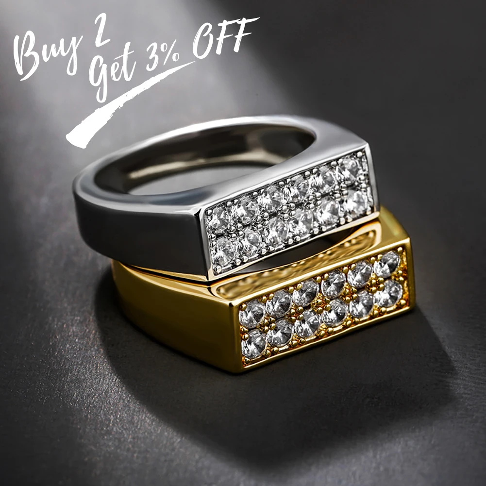 TOPGRILLZ High Quality Iced Out Cubic Zirconia Ring Hip Hop Fashion Jewelry Gift For Men Women