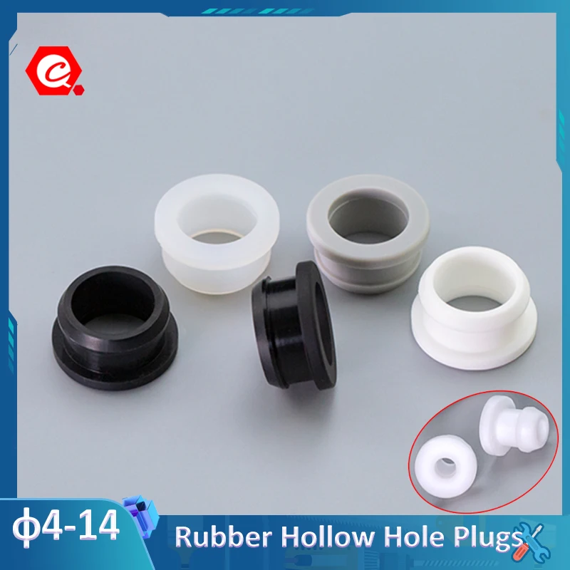 

5Pcs 4.5mm-14mm Silicone Rubber Snap-on Grommet Hole Plugs End Caps Bung Wire Cable Protect Bush Black/White/Transparent/Grey