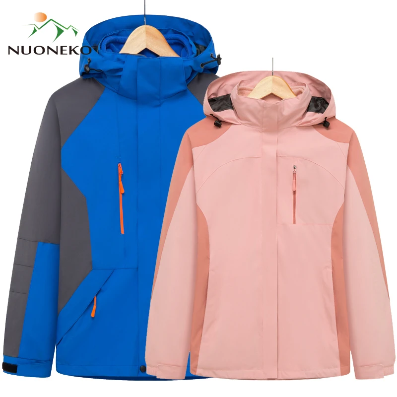 

NUONEKO Outdoor Winter Women Men Hiking Jacket Fleece Removable Windproof Waterproof Camping Tourism Climbing Sports Coat JK13