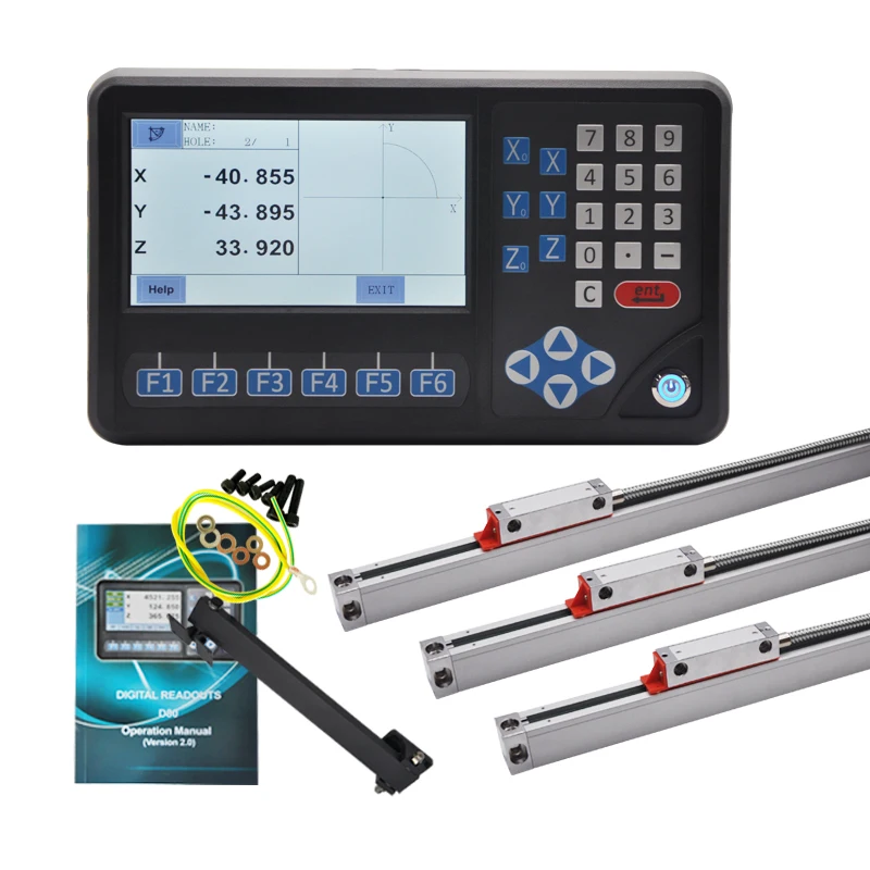 Sino DRO LCD Digital Readout System 3 Axis for Lathe Milling Machine with Optical Linear Scale Encoder