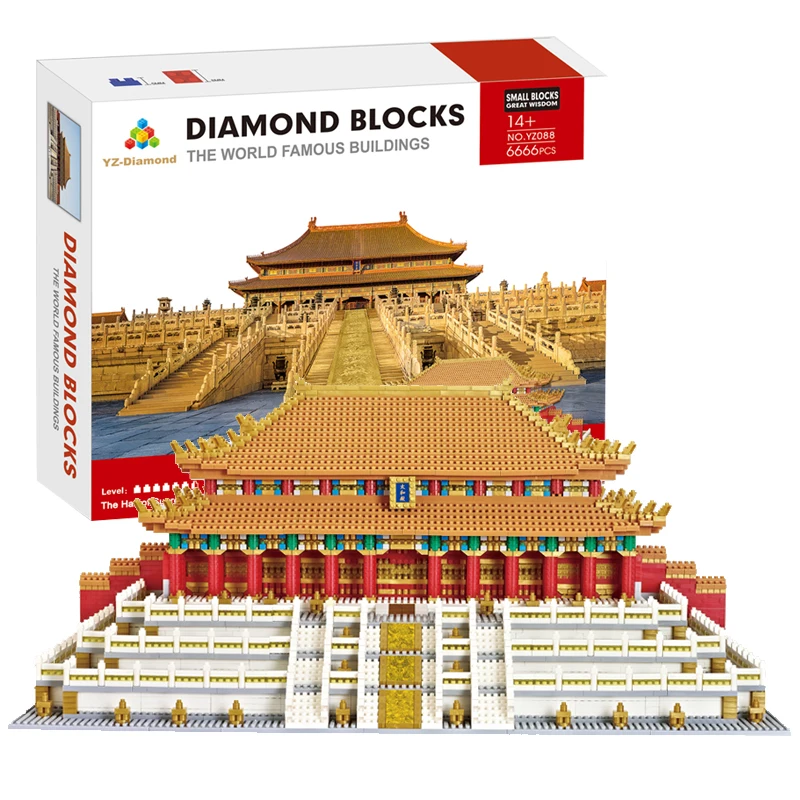 World Famous 3D Model Big Building Blocks Of Forbidden City Taihedian in Beijing Miniature Particle Brick High Difficulty Toy