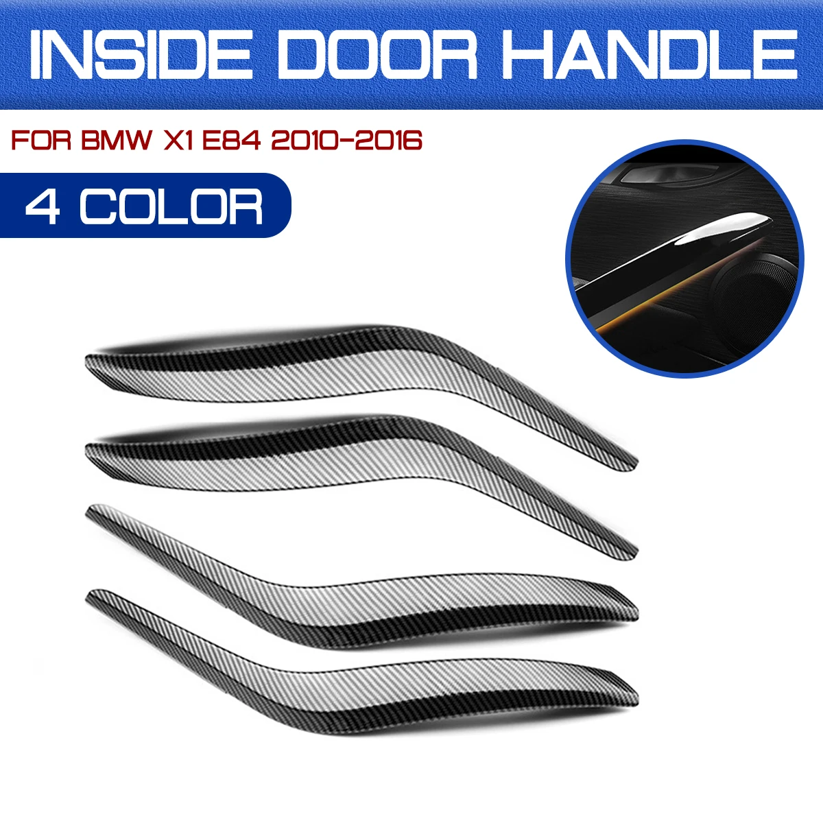 

For Bmw X1 E84 2010 2011 2013 2014 2015 2016 Car Carbon Fiber Pattern Inner Door Handle Trim Panel Handle Interior Door Handles
