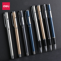 Deli Metal Signature Gel Pen 0.5mm Sign Pen PREMC Smooth Swiss Black Blue  Red Refill MiKuni Japanese Ink