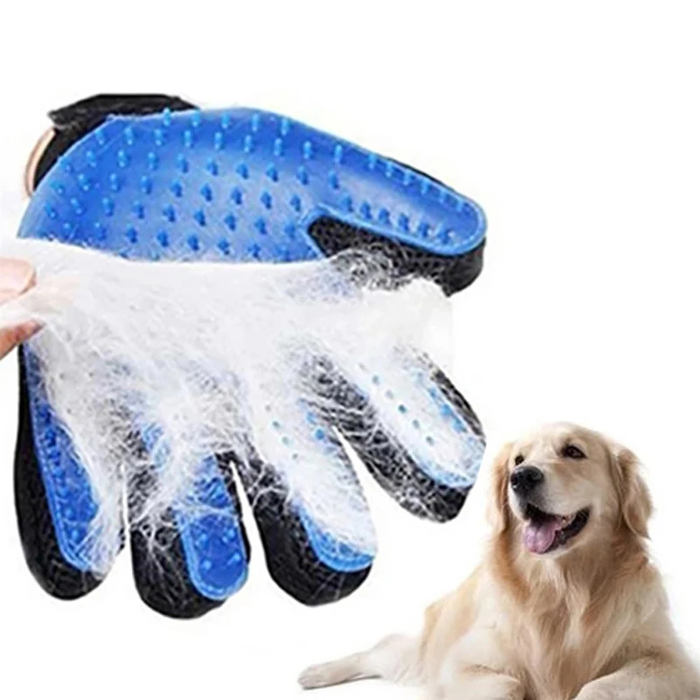 Dog Pet Grooming Glove Silicone Cats Brush Deshedding Hair Gloves Dogs Bath Cleaning Supplies Animal Combs by