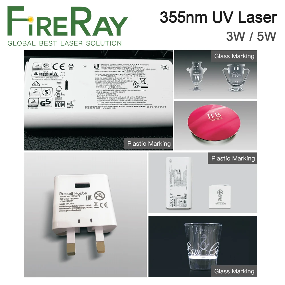 Fireray-統合されたuvレーザーモジュール,355nm,3w,5w,冷却および空冷,レーザーパス付き,ガラスマーキング用
