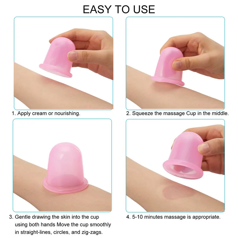 Silica Massage Body Cups Face Suction Cup Anti Cellulite Vacuum Cupping Cans Back Massager Jars Chinese Physiotherapy Kit