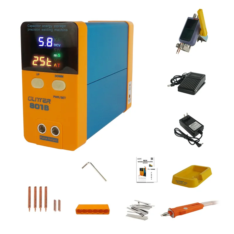 GLITTER 801B Storage Capacitor Spot Welding Machine Led Digital Display Glitter 801B Portable Small Spot Welder 100 ~ 240V