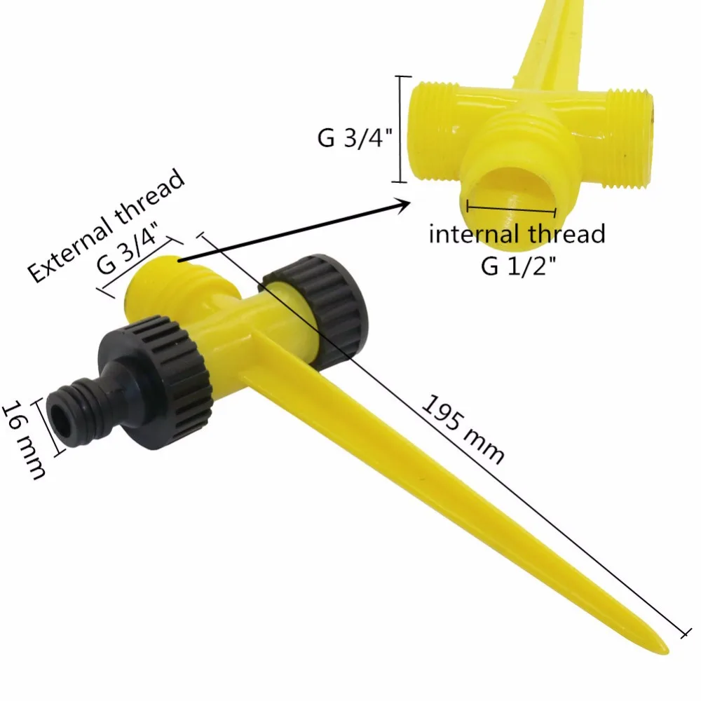 Einstellbare Spiked Rocker Impact Sprinkler Garten Landwirtschaft Bewässerung Düse Rasen Bewässerung Bewässerung 360 Grad Rotary Jet