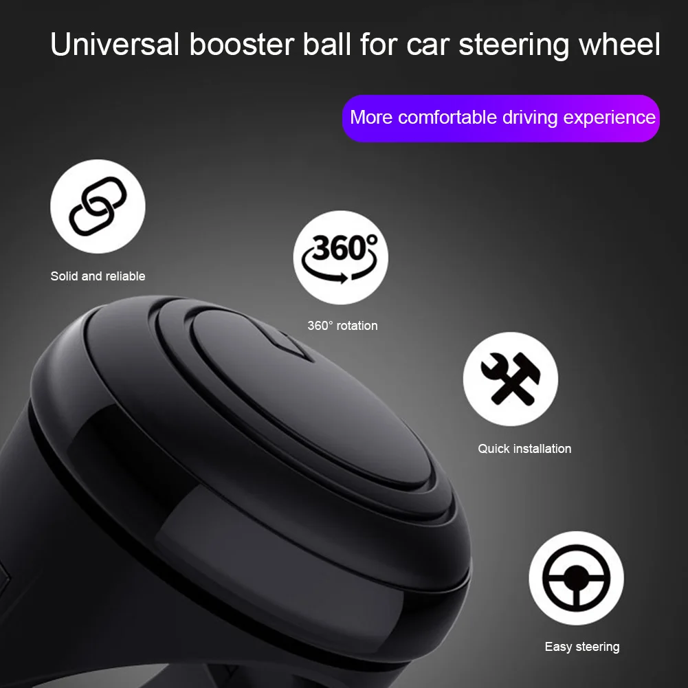 Car Turning Steering Wheel Booster Spinner Knob 360 Degree Rotation Metal Bearing Power Handle Ball Shaped Helper Hand Control