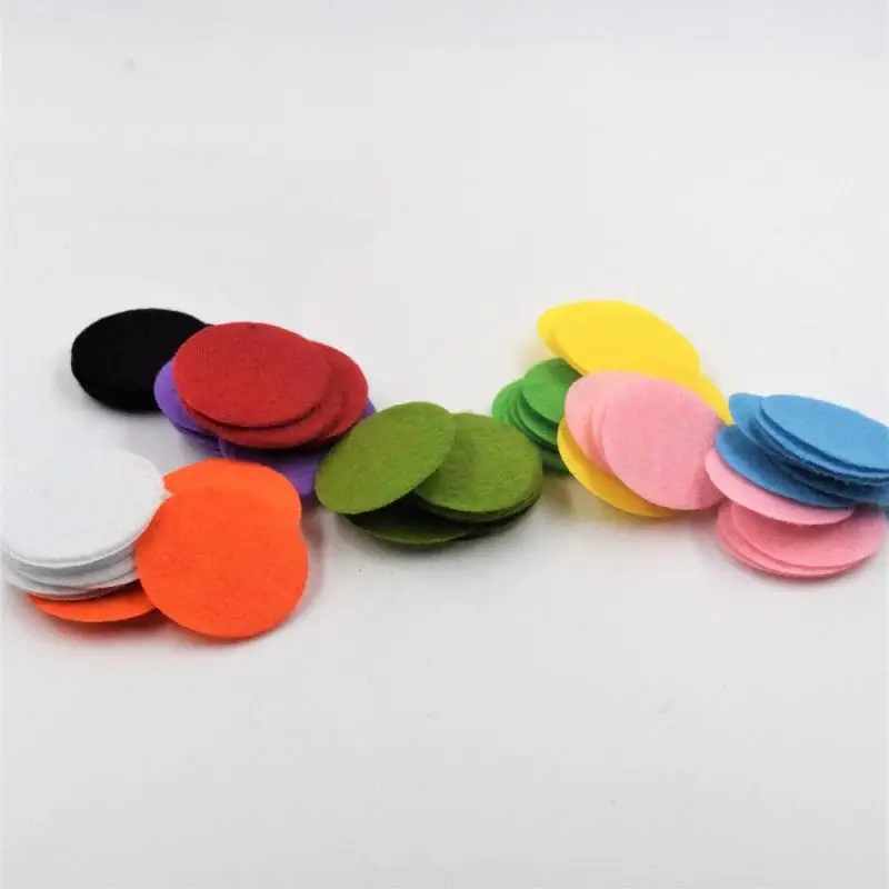 100Pcs/lot Multi-color Round Felt Fabric Pads Accessory Patches Circle Felt Pads Fabric Flower Accessories 25mm/30mm/35mm/40mm