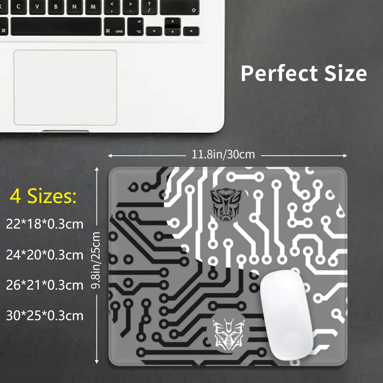 Balance Of The Tribes Mouse Pad DIY Print Yin Yang Autobot Decepticon Tribal Circuit Board Robot