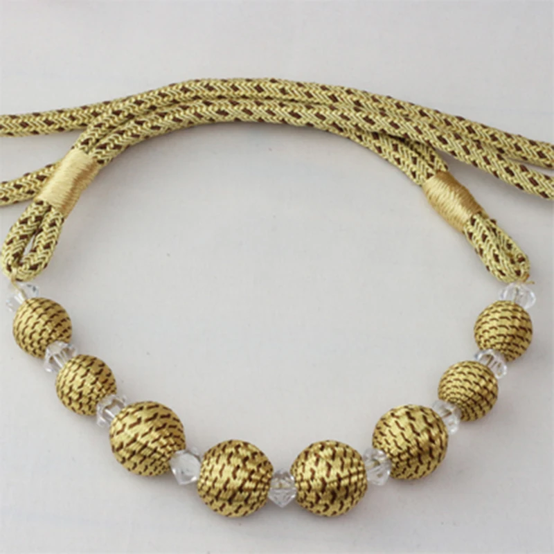 1Pc Pearl Curtain Tieback Multicolour Bead Curtains Holdback Buckle Rope Tie Back Home Decorative Accessory Curtain Holder Strap