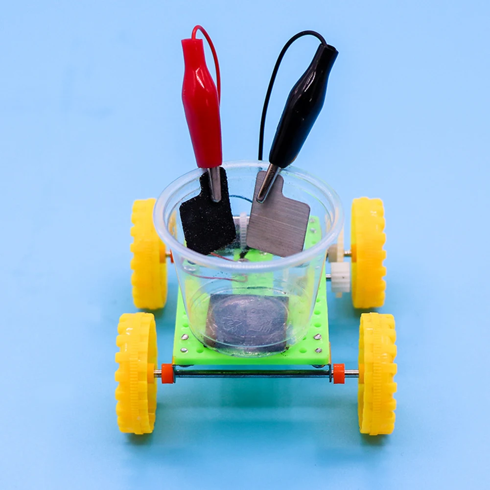 Coche eléctrico de agua salada para niños, juguete educativo de construcción, modelo de coche, Kit de experimentos científicos, ideal para regalo