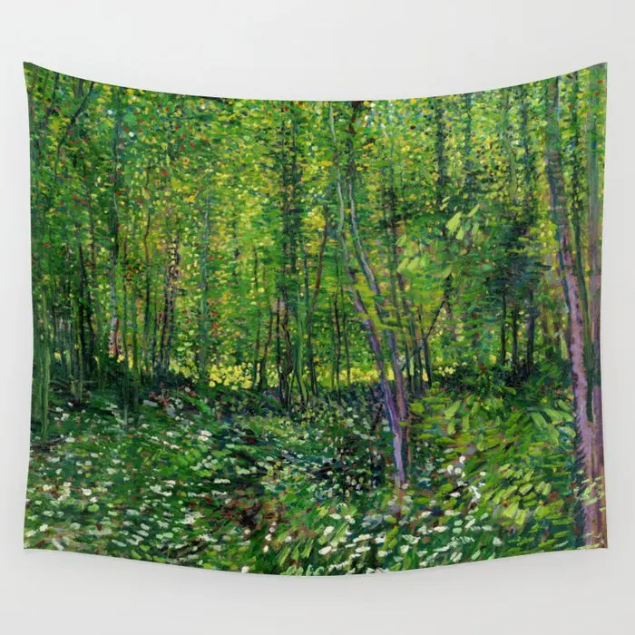 

Trees and Bushes Wall Tapestry Background Wall Covering Home Decoration Blanket Bedroom Wall Hanging Tapestries