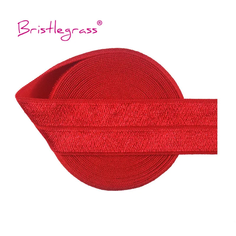 BRISTLEGRASS Großhandel 50 Yard 1 Zoll 25mm Glänzendes FOE Faltbares Elastisches Spandex-Satinband für Stirnbänder, Haarbänder, Kleider und DIY-Näharbeiten – Detail 2