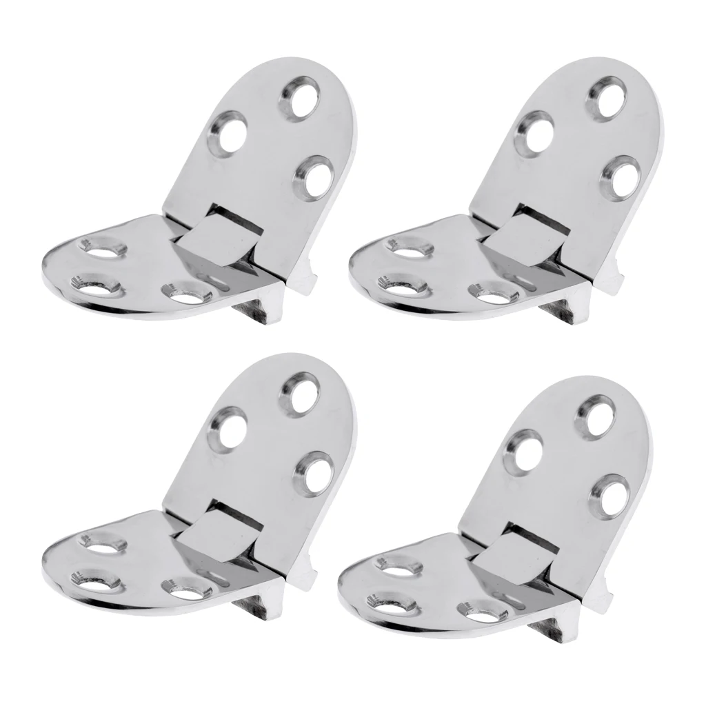 4pcs 316 Stainless Steel Flush Strap Hinge Door Hinge for Marine Boat Yacht