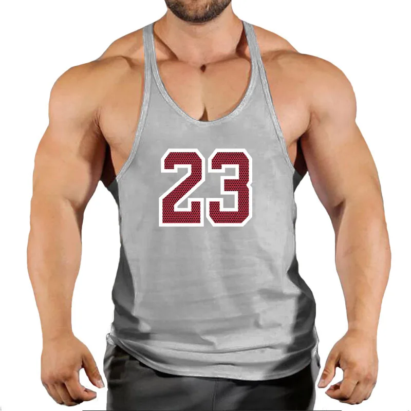 Marca masculina 23 Ginásio regatas, Roupas Masculinas de Musculação, Colete Sem Mangas Masculino, Camisas de Verão, Roupas Fitness, Novo