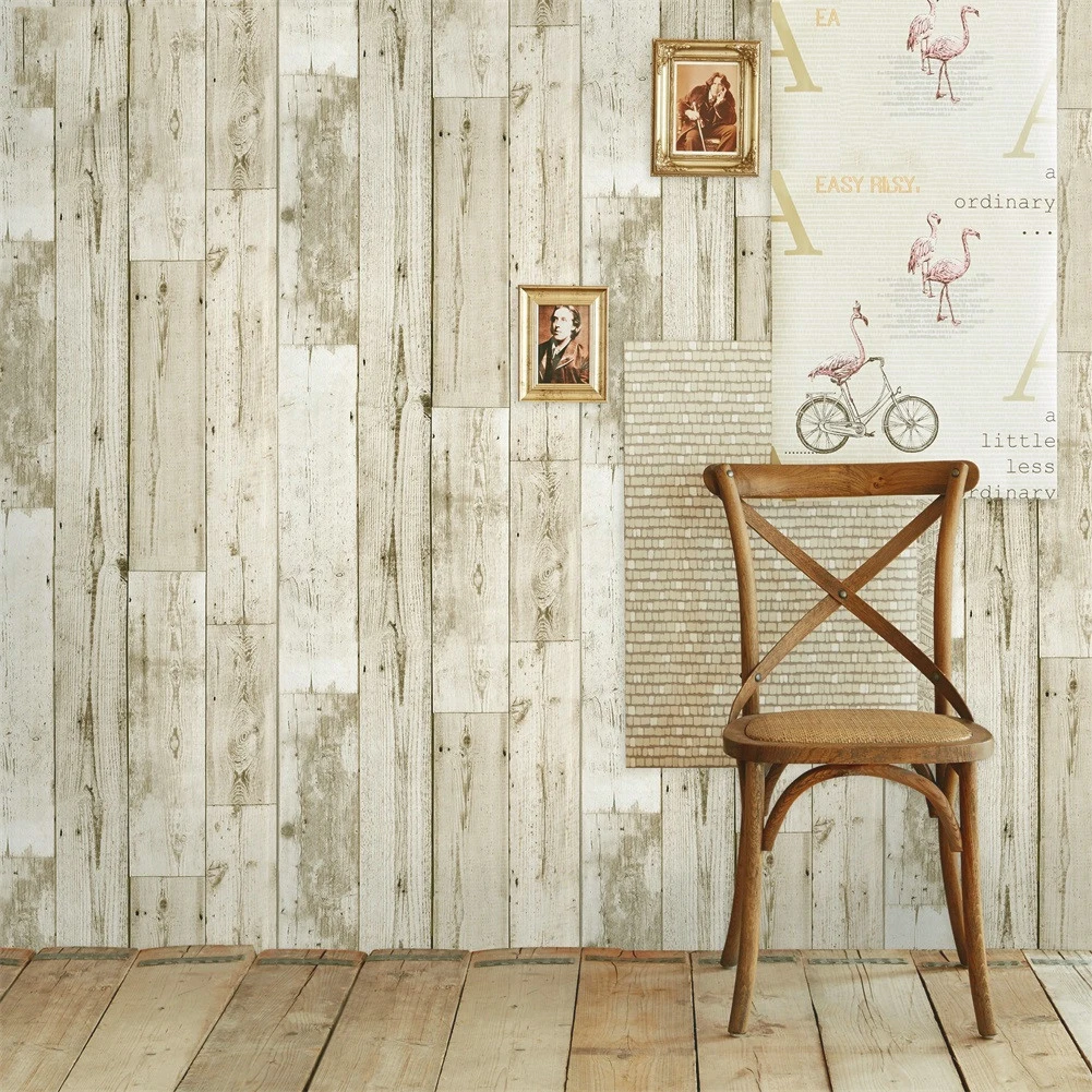 Wood Grain Self Adhesive Wallpaper Roll PVC Retro Wood Contact Paper Vintage Waterproof Peel and Stick Wallpapers for Wall Decor