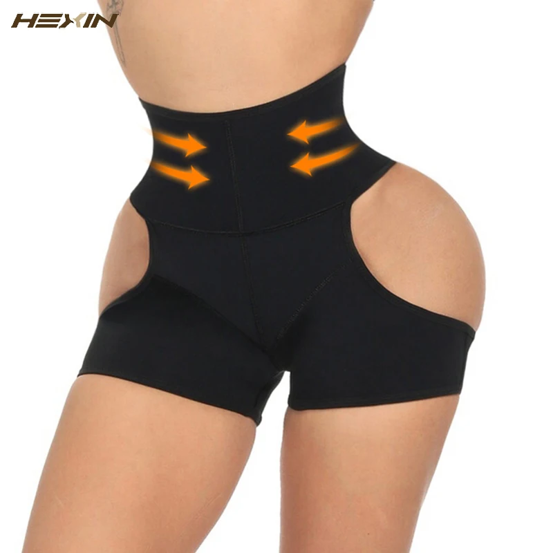 HEXIN Latex Waist Trainer Control Panties Women Sexy Butt Lifter Shaper Tummy Control Pulling Underwear Butt Lifter Panty