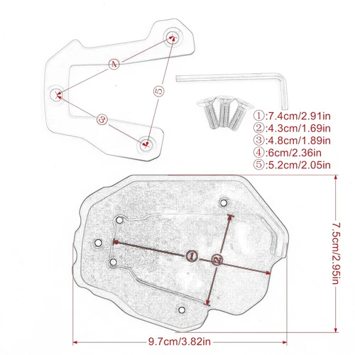 Imagen 2 del producto Soporte CNC para motocicleta, extensión de caballete lateral, placa de soporte para Honda CRF1100L CRF 1100 L L4 Africa Twin 2020-2025 2024