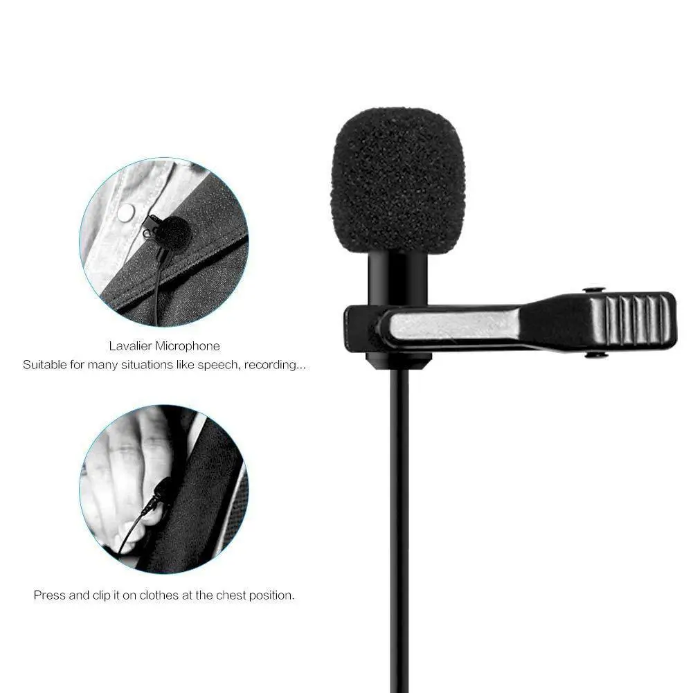 L 1 Lapel Clip On Omnidirectional Condenser Microphone Mic for Phone DSLR Camera микрофон