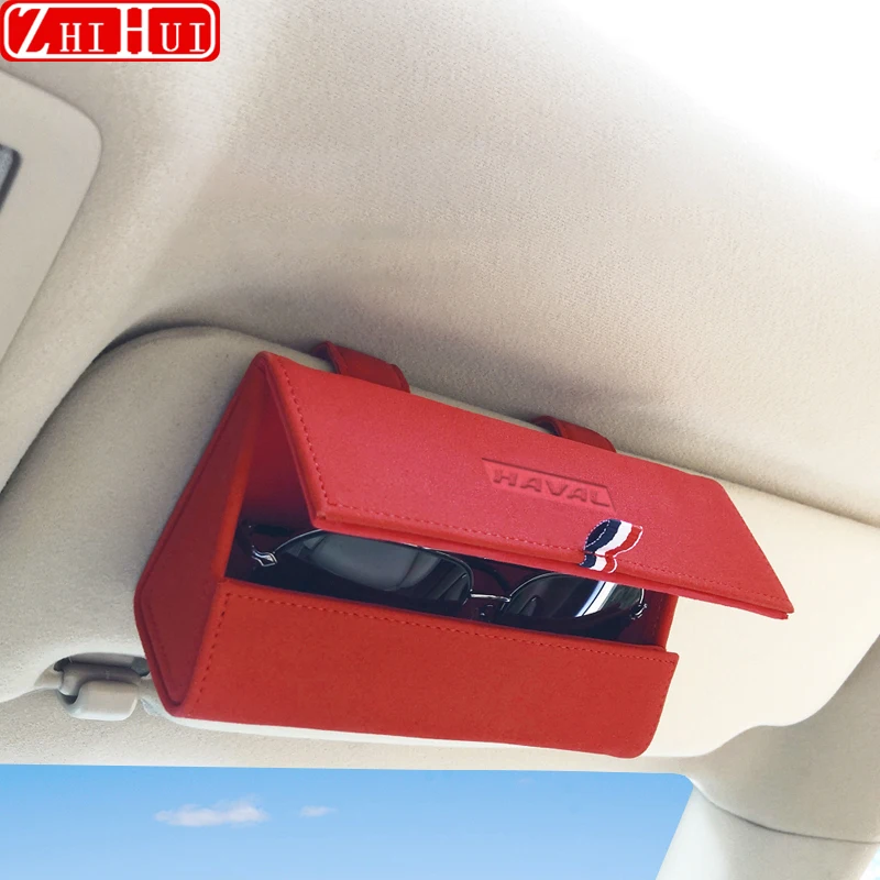 

Car Visor Sunglasses Case Eyeglasses Holder Eye Glasses Leather Box Organize For Great Wall Haval Hover H9 2015-2021 Accessories