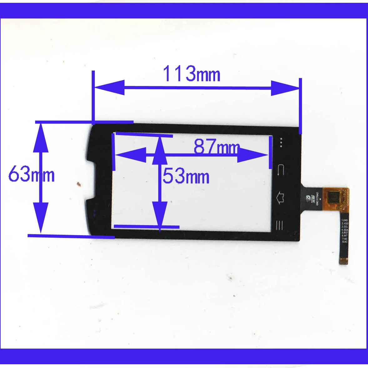 ZhiYuSun GNC1176A2   113mm*62mm Touch sensor  panel  GPS DVD overlay kit 113*62  GNC1176