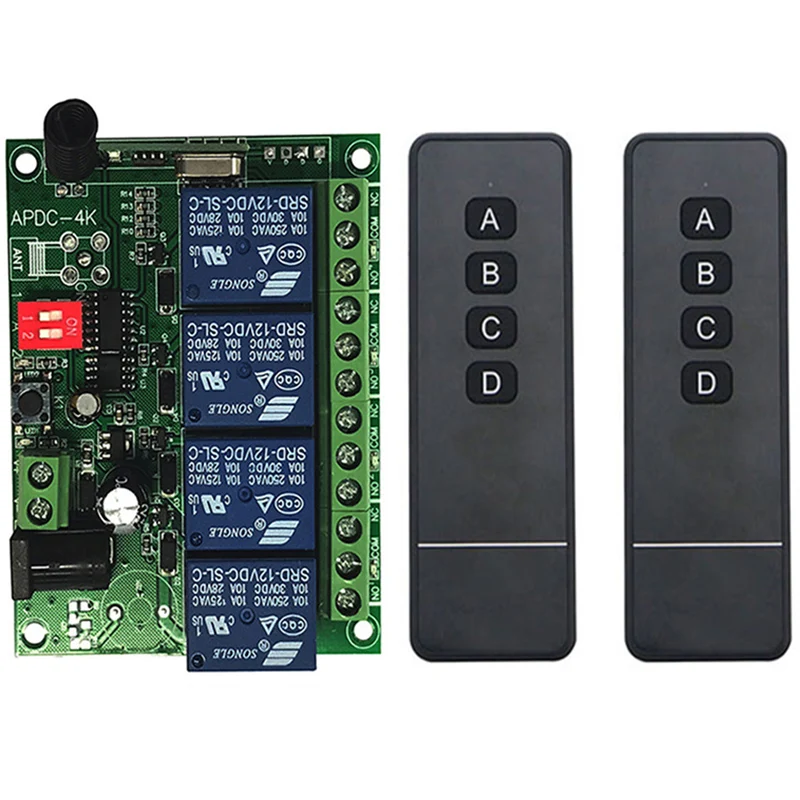 1000m DC 12V 24V 4CH Wireless Remote Control LED Light Switch Relay Output Radio RF Transmitter And 315/433 MHz Receiver