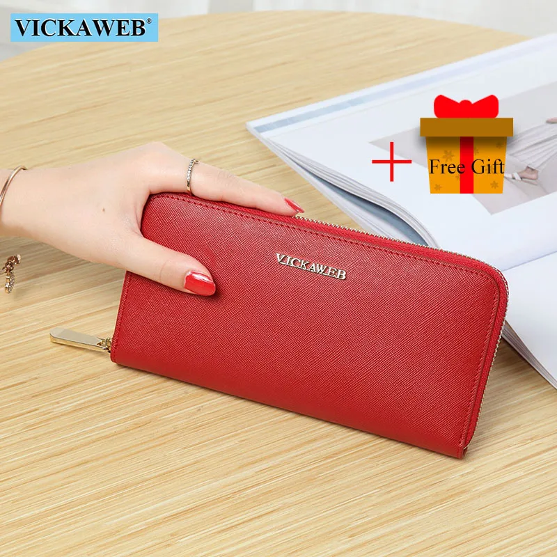 

Free Gift Ladies Purse Big Luxury Brand Women's Long Wallet Genuine Leather Fashion Money Bag 2021 Female Zipper Cutchs VK06