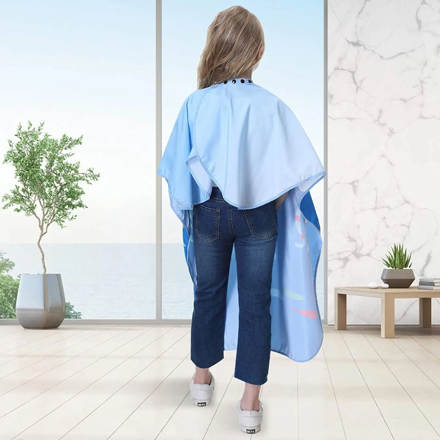 Haircut Salon Hairdressing Cape for Kids Child Styling Polyester Smock Cover Waterproof Shampoo & Cutting Household Gown Apron