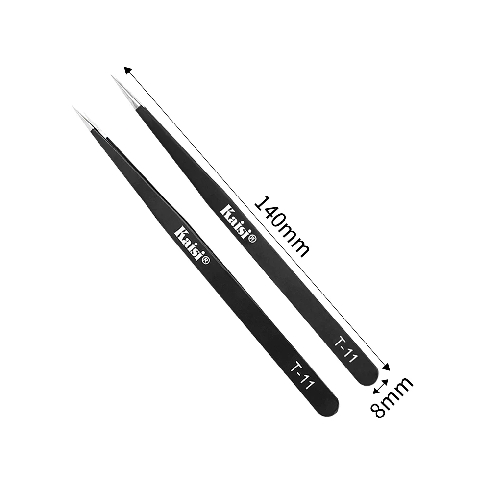 帯電防止精密ピンセット,10個,ステンレス鋼,ストレートピンセット,電話,ラップトップ修理ツール用