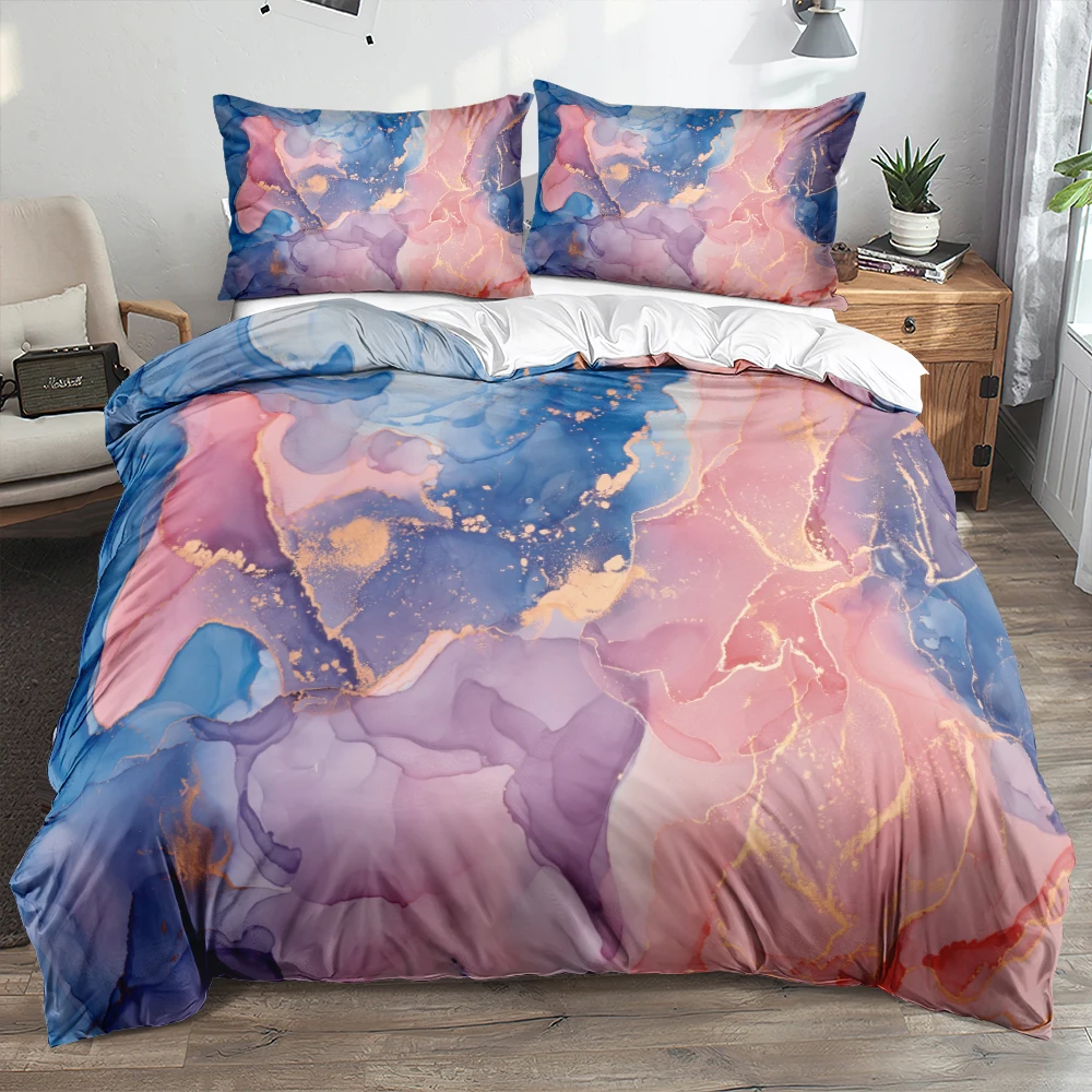 

3D Modern Marble Quilt Cover Set Bedding Sets Comforter Covers Pillowcase 3-Piece Duvet Cover Bed Linen Queen 150x200 Bedspreads