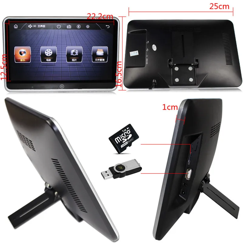 Universal 10.1-inch 1080P HD LCD touch screen car headrest display car multimedia audio video player MP4 MP5  speaker Bluetooth image 4