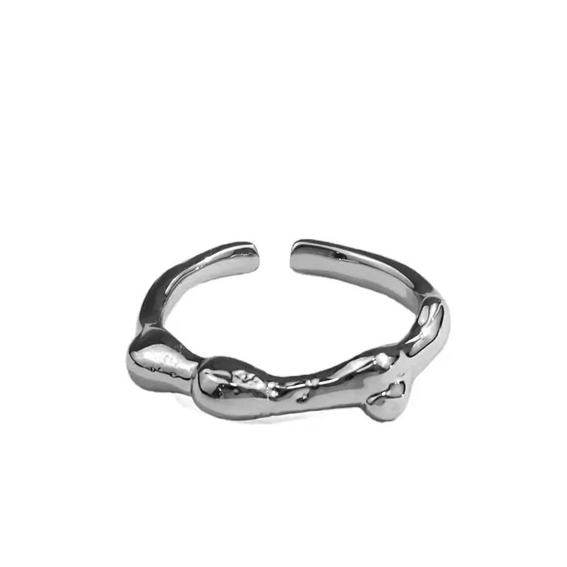 QMCOCO Korean Irregular Creative Design Silver Color Simple Fashion Personality Finger Ring For Woman Jewelry Accessories