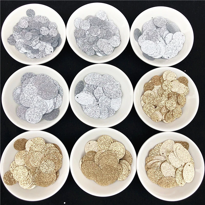 10g/Pack Size 10-20mm Flat Round Oval PVC Glitter Loose Sequins Paillettes Sewing Wedding Craft Women Lentejuelas Accessories