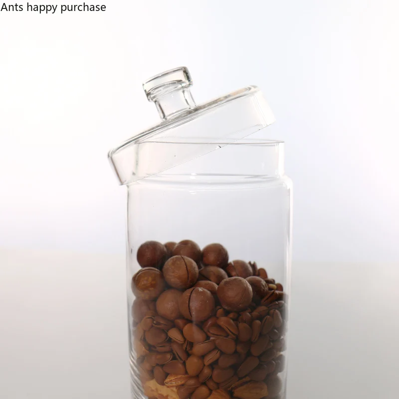 Transparent Glass Food Dried Fruit Candy Jar with Lid Decoration Jar Wedding Arrangement Decoration Household Glass Storage Jars